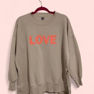 Aerie Cream “Love” oversized sweatshirt pullover size medium